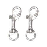 SHONAN 2.75 Inch Swivel Eye Snap Hook, 2 Pack Marine Grade Scuba Bolt Snap, Single Ended Stainless Steel Flag Clips Swivel Snaps