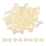 MECCANIXITY 100pcs Beige Bow Ties 1.2 x 0.6 Mini Bowknot for Crafting Little Satin Bows Bulk for DIY Sewing Scrapbooking Wedding