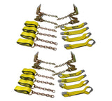Mytee Products (2 Pack) Roll Back Tie Down System Chain Ends 8 Point Tie Down Kit for Car Hauler Carrier Tow Truck 14ft