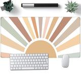 Nasdalgias Boho Desk Mat, Sunshine Large Mouse Pad, XXL Mousepad Long Laptop Keyboard Mat, 31.5 X15.7, Stitched Edges