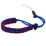Allzedream Camera Wrist Strap Paracord Bracelet Adjustable for DSLR Binocular Cell Phone (Blue Red)