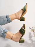Shoetopia Stylish Solid Green Block Heels For Women & Girls /Uk5,Green,5,B0BYP591J9