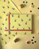Dovetail BeeUTiful Gift Wrapping Paper Pack of 20 Sheets (29 x 19 in) | Bees & Honeycomb Design for Birthdays, Baby Showers,