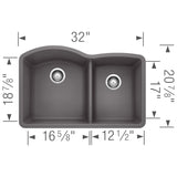 Blanco Diamond 1.75 Bowl Silgranit Umi) - Cinder