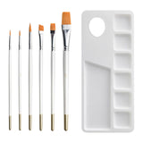 ZOOMELLA 7 Pieces Artist Paint Brushes Long Handle Watercolor Paint Brush Pen Set|Artists Brushes|Crafts