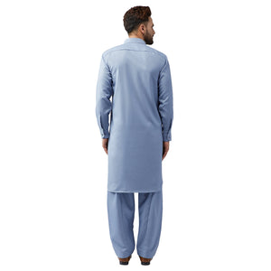 Sojanya (Since 1958 Men'S Grey Cotton Kurta Pathani Set Size L