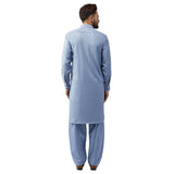 Sojanya (Since 1958 Men'S Grey Cotton Kurta Pathani Set Size L
