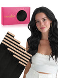 WENNALIFE Fuller Tape in Hair Extensions Human Hair, 14 inch 20pcs 80g Jet Black Remy Hair Straight Tape in Extensions Skin Weft