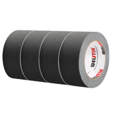 WELSTIK Non-Reflective Black Gaffers Tape 2 inch - 4 Pack Black Gaff Tape -2 in x 30 Yards - Matte Surface, Easy Tear, Temporary