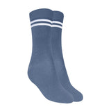 Mukhaksh (Pack Of 1 Pair Girls Kids Grey Socks With White Stripes, Grey With White Stripes Calf Length School Uniform Dress Sock