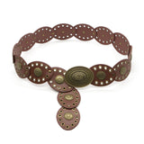 Elesuncdou Brown Belt For Women, Y2K Accessories For Punk And Retro Style, Versatile Waist Chain For Music Festivals And Parties