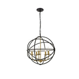 Living District Indoor Modern Home Decorative Bright Ceiling Octavia 5 Light Brass And Dark Brown Pendant