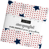 Star Spangled Charm Pack by April Rosenthal of Prairie Grass Patterns; 42 5-inch Precut Fabric Quilt Squares