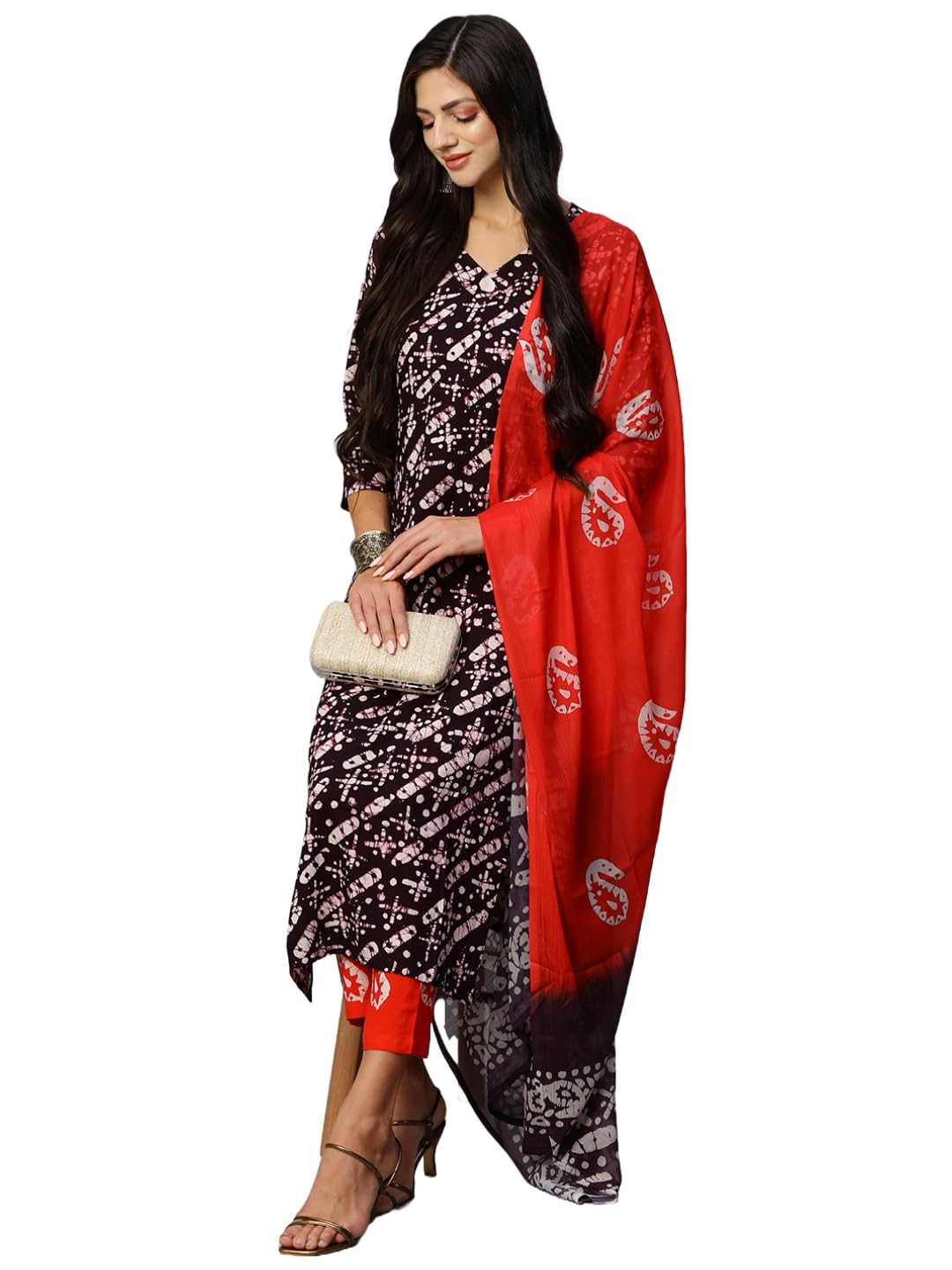 Anni Designer Women'S Cotton Blend Printed Straight Kurta With Pant & Dupatta (Sukar-Blue_Xl_Blue_X-Large),Blue,XL,,,