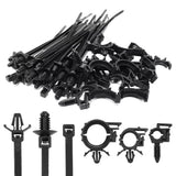 Sthira 45Pcs Automotive Cable Clip & Fastener Set, 3 Type Wire Harness Clips, PushType Retainers & Zip Tie Mounts For Securing 