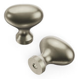 Hickory Hardware Williamsburg Collection Knob 1-1/4 Inch X 13/16 Inch Satin Nickel Finish (10 Pack)