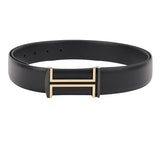 Da Milano Press Pin Leather Belt For Men | Formal Wear Black (Size 100 Cm)