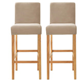 SONNACH Velvet Counter Stool Pub Chair Covers - Removable and Stretchable Slipcovers for a (2, Khaki)