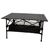 LEADALLWAY Folding Camping Table Low Picnic Table with Large Storage and Carrying Bags,37.4 21.65 19.69inchs