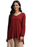 Libas Women'S Pure Cotton Regular Kurti (29131_Maroon