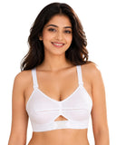 Sona WomenS Moving Cotton Full Coverage Non Padded Cotton Straps Bra White