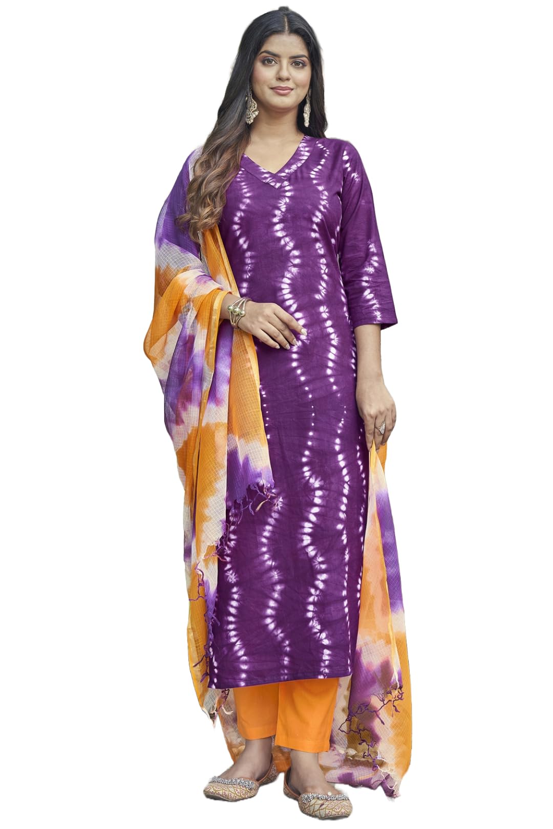 Gosriki Women'S Cotton Blend Straight Printed Kurta With Pant & Dupatta (Mukhi Pink-Fnw-Gs_S_Pink_Small),Pink,,B0CGTVSXVT