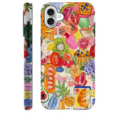 Generic Compatible with for iPhone 16,Fruit Collage Exotic Colorful Phone Case for Girl Women Boy Men,Scratch Resistant Shockpro