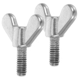 Toddmomy 2Pair of Stainless Steel Nut Screws and Wing Butterfly Bolts for Flagpole Installation with Hand-Twist Screws (15mm)
