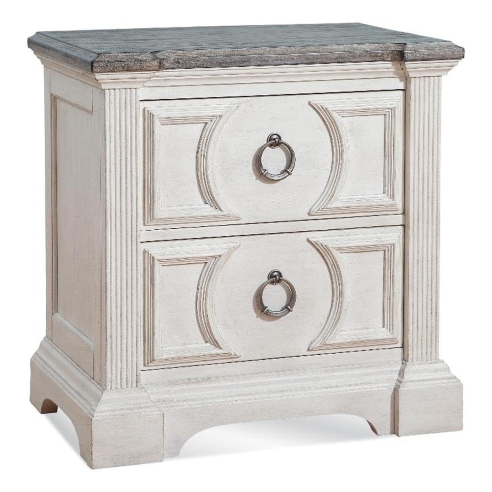 American Woodcrafters Brighten Antique White Wood 2-Drawer Nightstand