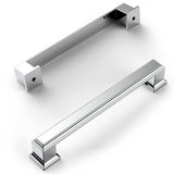 Amerdeco 10 Pack Polished Chrome Cabinet Pulls 5 Inch(128Mm) Hole Center Cabinet Hardware Kitchen Cabinet Handles For Bathroom D