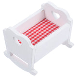NUOBESTY Miniature Doll Crib Doll Cradle Bed 1:12 Scale Doll Cradle Models Tiny Wooden Doll Bed Doll House Furniture for Dollhou
