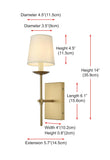 Living District Eclipse 1-Light Metal & Fabric Wall Sconce In Brass/Black