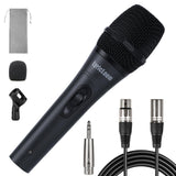 LyricLoom Professional XLR Microphone Wired Set, Metal Vocal Dynamic Microphone with 16.4 XLR Male to XLR Female Cable, Mic with