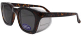 TITUS G12 Retro Style Safety Glasses Soft Folding Stainless Steel Mesh OR Color Matched Side Shield (Dark Tortoise Frame/Smoke L