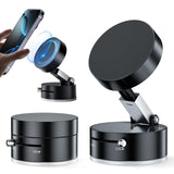 Vacuum Suction Magnetic Phone Holder, Upgrade Magnetic Suction Phone Mount Foldable & Retractable Vacuum Magnetic Phone Stand Do