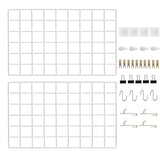 CIKLCIX Metal Grid Wall Panel White, Wire Photo Display Organizer, 17.3 11.8 Board, Picture Frame, 2-Pack Mesh Memo Board With 