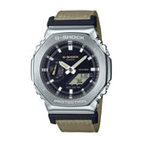 G-Shock Casio Gm-2100C-5Adr Black Analog-Digital Dial Brown Cloth Band Men'S Watch Shock And 200M Water Resistant G1372