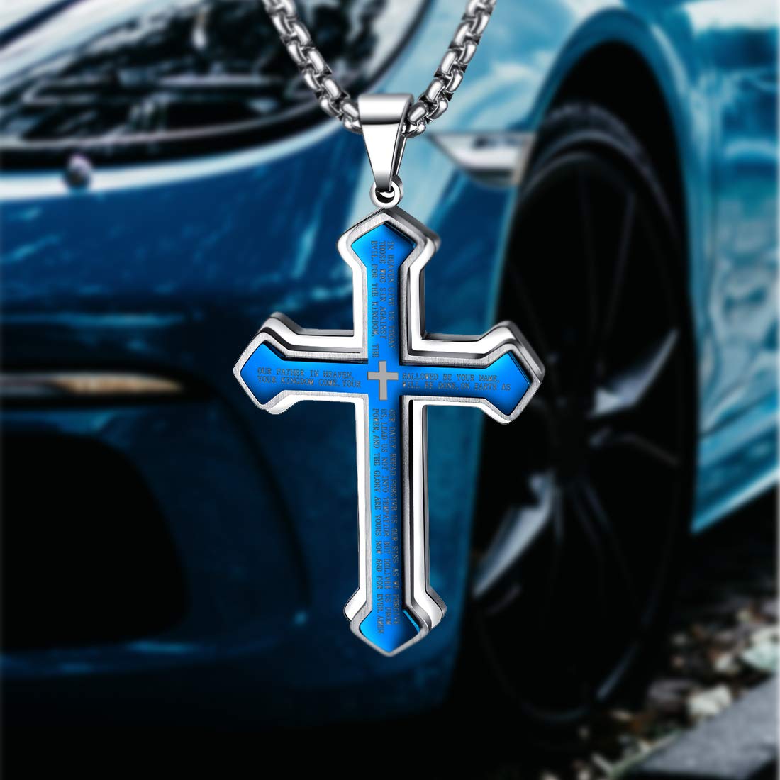 Leapofaith Cross Pendant For Car Rear View Mirror Hanging Cross Charm Car Decor Mirror Accessories Ornament Auto Interior Jesus 