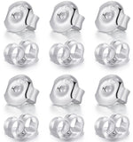 6 Pairs 925 Silver Earring Backs Replacements, Hypoallergenic Earring Backs for Studs, Secure Ear Locking for Stud Earrings Ear 
