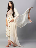 Gosriki Women'S Cotton Blend Straight Printed Kurta With Pant & Dupatta (Bakhshi Cream-Gs_Xl_Cream_X-Large),Cream,,B0CM9J78D4
