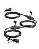 DEWENWILS 25Ft Outdoor Extension Cord Multiple Outlets, Evenly Spaced 3 Outlets Plugs with Safety Cover, 16/3 SJTW Weatherproof 