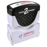 AccuStamp ACCUSTAMP2 Message Stamp with Shutter, 2Color, POSTED, 15/8 x 1/2 Impression, PreInk, Red and Blue Ink (035521