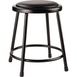 National Public Seating6418-10 NPS 18 Heavy Duty Vinyl Padded Steel Stool, Black