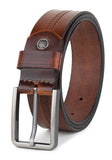 Sunshopping MenS Formal Genuine Leather Pin Buckle Tan Color Belt (Jafa115Tn) (40, Tan)