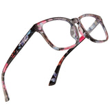 Jectieey Reading Glasses for Women Men - Anti Glare Computer Readers Blue Light Blocking Glasses,Sturdy Eyeglasses(Floral, 0X)