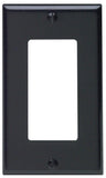 Leviton 80401E Standard Size Thermoset Device Mount 1Gang Decora/GFCI Device Decora Wallplate, Black