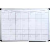 Floortex Viztex Lacquered Steel Magnetic Monthly Planner Dry Erase Board, Aluminium Frame, 36-inch x 24-inch (FCVLMP3624A)