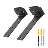 Redunest Floating Shelf Brackets,2 Pack Heavy Duty L Brackets for Shelves, 6 Inch Black Stainless Steel Countertop Support Brack