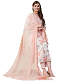 Anni Designer Women'S Cotton Blend Straight Printed Kurta With Pant & Dupatta (Harmosa Cream-Nre_S_Cream_Small),Cream,S