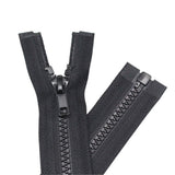 YaHoGa 2PCS #5 23 inch Separating Jacket Zippers for Sewing Coats Jacket Zipper Black Molded Plastic Zippers Bulk (23 2pc)